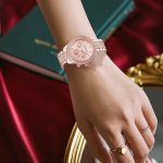 Gosasa Luxury Unisex Crystal Diamond Watches Quartz Digital Calendar Rose Gold Silver Stainless Steel Watch - Image 7